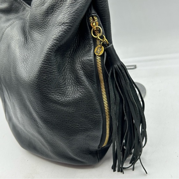 Hobo International Black Pebble Purse Satchel Gold Top Handle Shoulder Bag - Picture 6 of 13